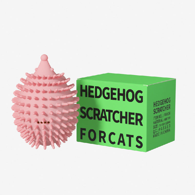 Igel-Tickler mit Katzenminzefach – Eckenmassage-Spielzeug mit Haarentferner
