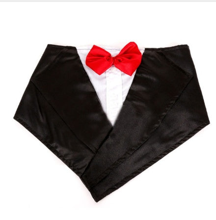 Hochzeits-Halstuch für grosse Hunde | Elegantes Smoking-Dreieckstuch in Rot & Blau