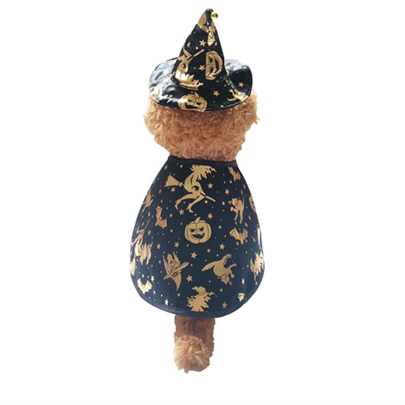 Halloween Zauberer Umhang Set für Haustiere | Mit Zauberhut & Umhang