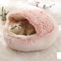 2-in-1 Hunde- und Katzenbett – Flauschiges Winterbett aus Plüsch