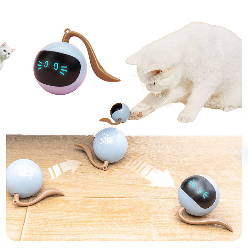 Fofos Magic LED-Rollball für Katzen – Farbiger 360° Smartball mit Bewegungssensor