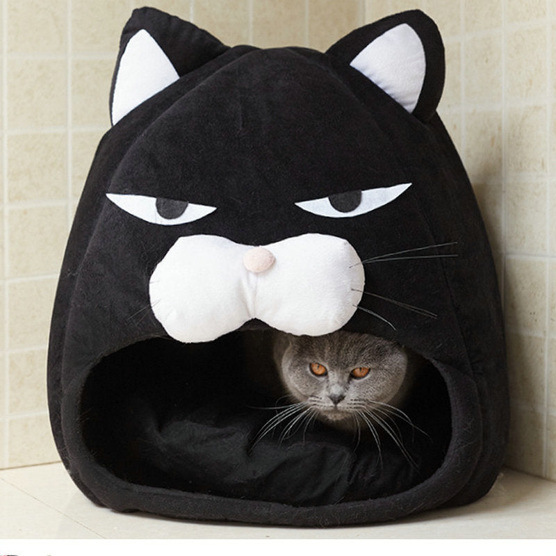Gemütliches Katzenhaus "Grumpy Cat" – Weiches, waschbares Schlafnest für Katzen