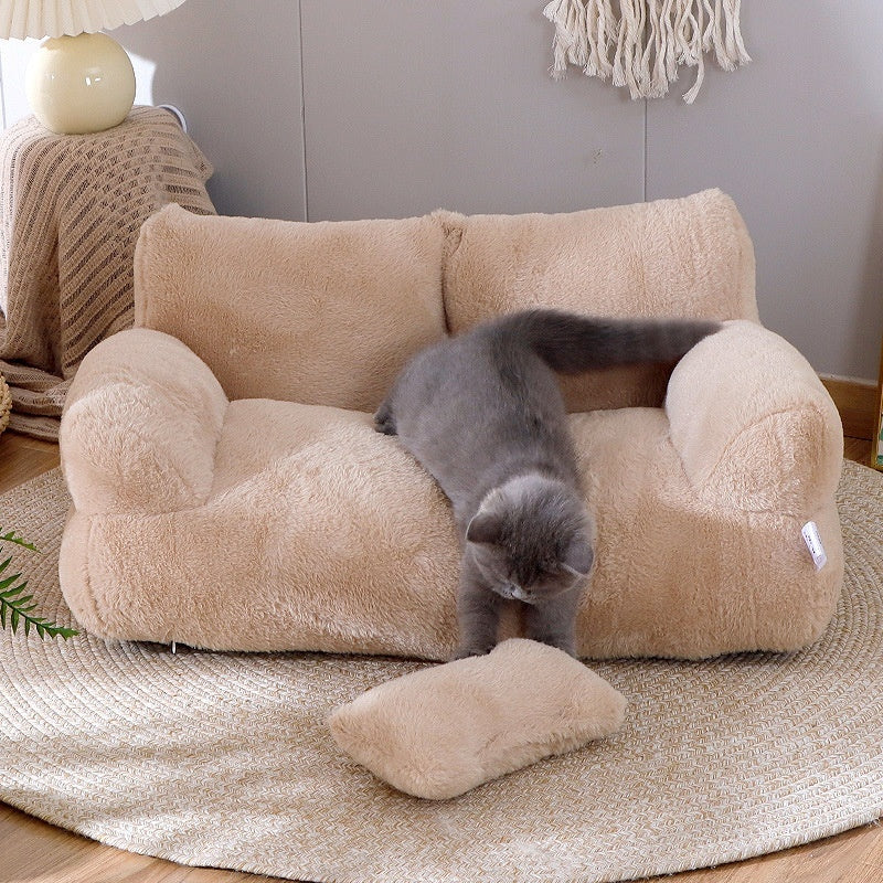 Luxus Haustier Sofa – Weiches Winterbett für kleine und mittelgrosse Hunde und Katzen