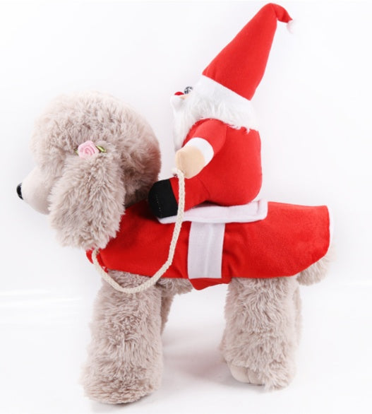 Wintermantel mit Santa Claus auf dem Rücken - für Hunde und Katzen