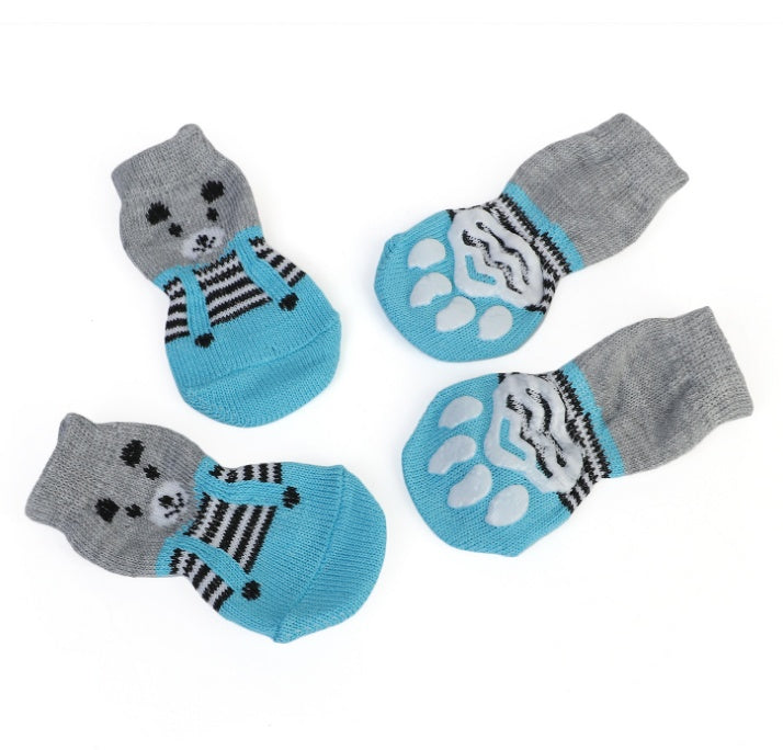Rutschfeste Socken für Hunde & Katzen – warm & bequem im 4er-Set