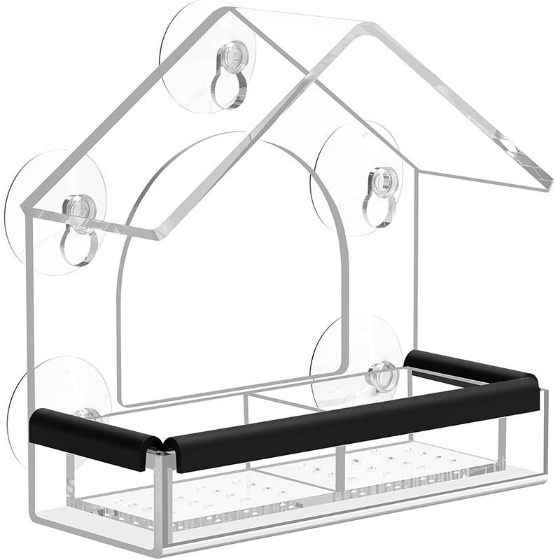 Acryl Vogelkäfig Kolibrifutterspender – Transparenter Vogelfutterspender mit 5 Saugnäpfen