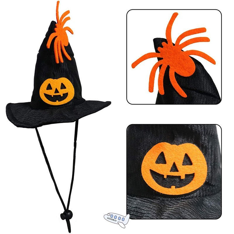 Halloween-Kostüm mit Hexenhut & Halsband für Hunde & Katzen – Verstellbar & bequem