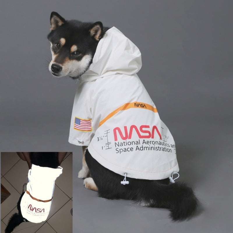 Astronauten-Style Regenjacke – Hunderegenmantel windfest
