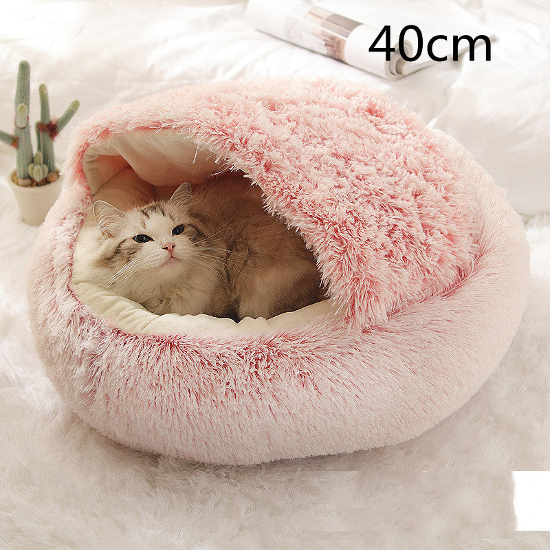 2-in-1 Hunde- und Katzenbett – Flauschiges Winterbett aus Plüsch