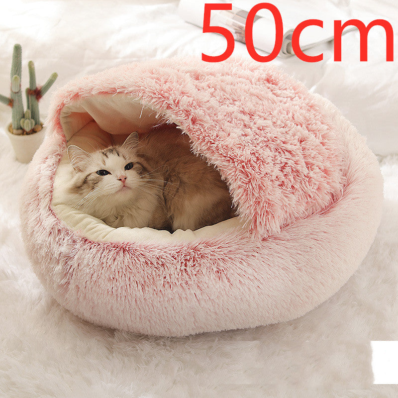 2-in-1 Hunde- und Katzenbett – Flauschiges Winterbett aus Plüsch