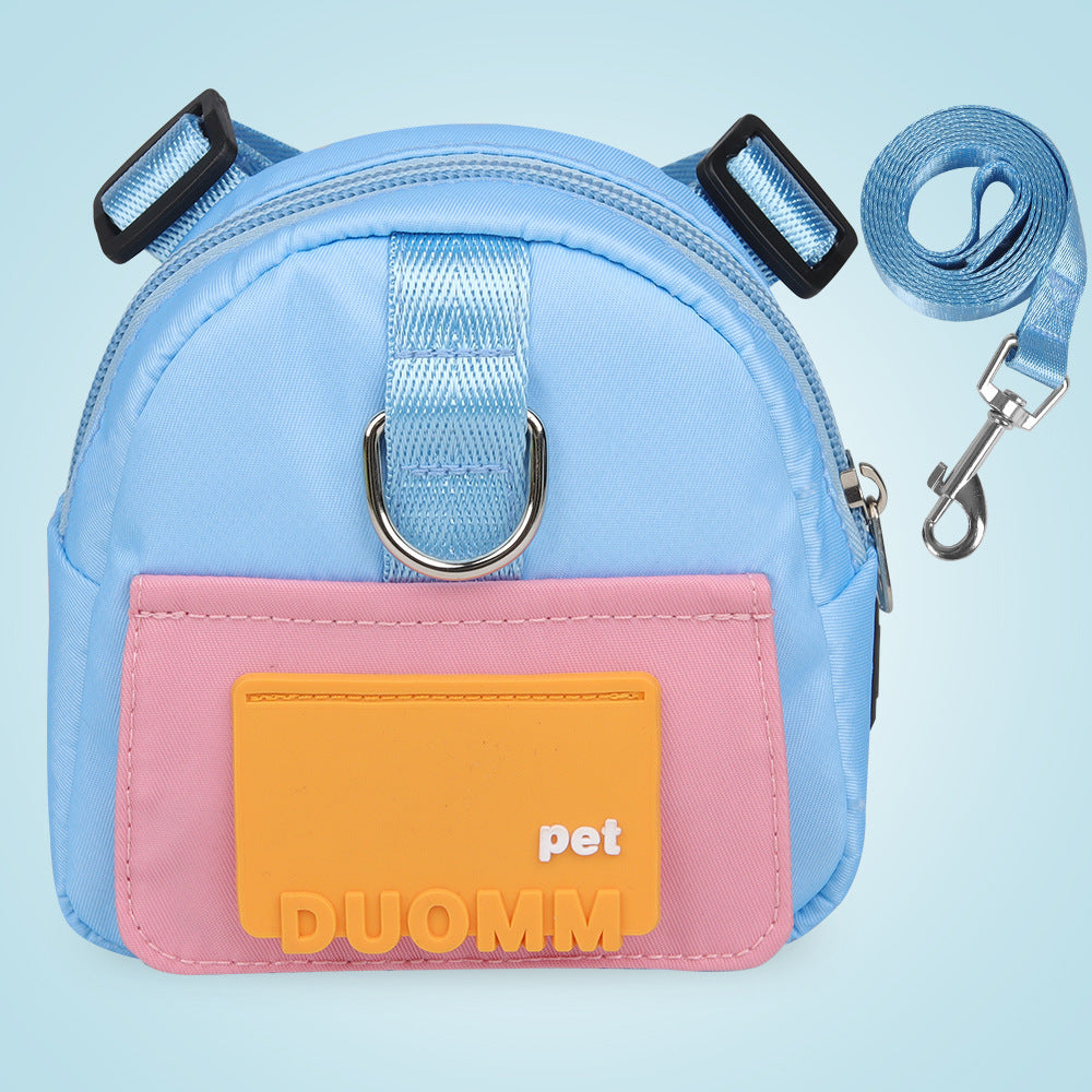 Duomm Hunde-Rucksack mit Snacktasche | Verstellbares Brustgeschirr für Reisen & Wandern