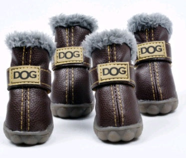 Winter Hundeschuhe mit Warmfutter | Wasserdichte Schneeschuhe für Hunde