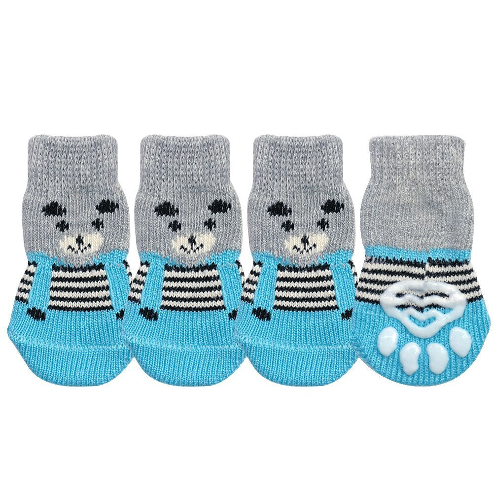 Rutschfeste Socken für Hunde & Katzen – warm & bequem im 4er-Set