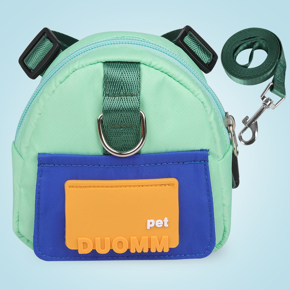 Duomm Hunde-Rucksack mit Snacktasche | Verstellbares Brustgeschirr für Reisen & Wandern