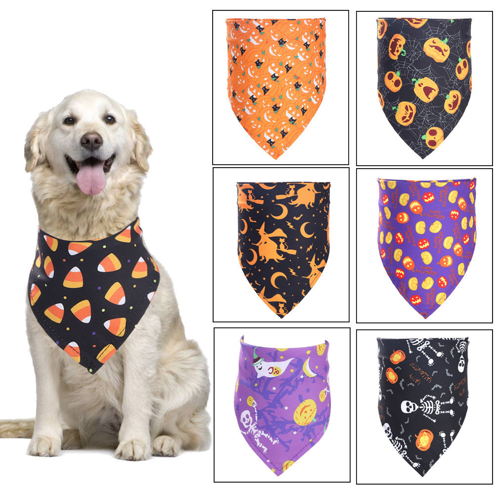 Halloween-Halstuch für Hunde & Katzen | 7 Designs | Dreieckstuch