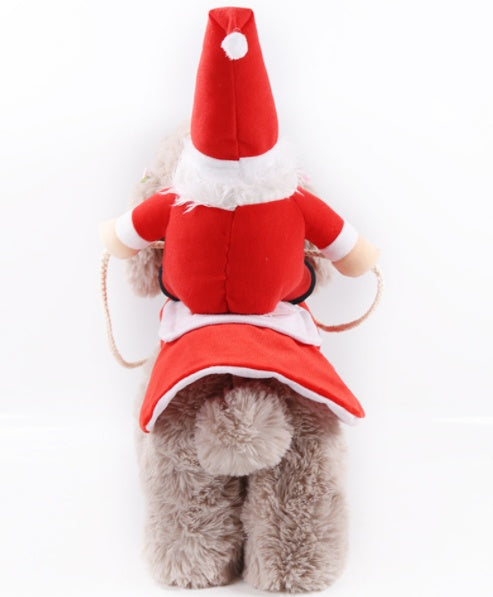 Wintermantel mit Santa Claus auf dem Rücken - für Hunde und Katzen