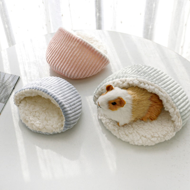 Cordbett für Kleintiere – Weiches Hamsterbett aus Cord und Baumwollsamt