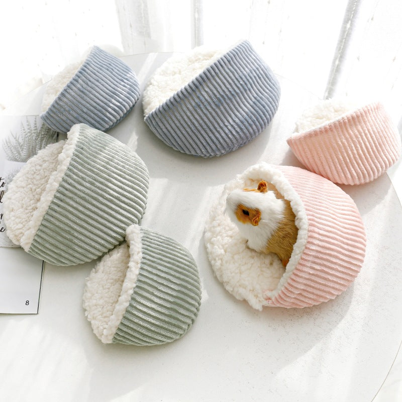 Cordbett für Kleintiere – Weiches Hamsterbett aus Cord und Baumwollsamt