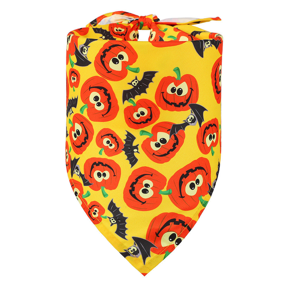 Halloween Halstuch für Hunde & Katzen | Dreieckstuch mit Totenkopf-Design