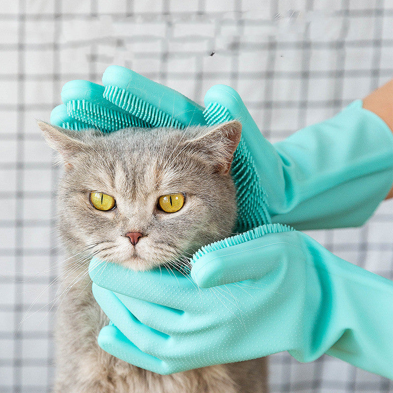 Silikon Haustier Pflegehandschuhe für Katzen & Hunde - in 2 Farben
