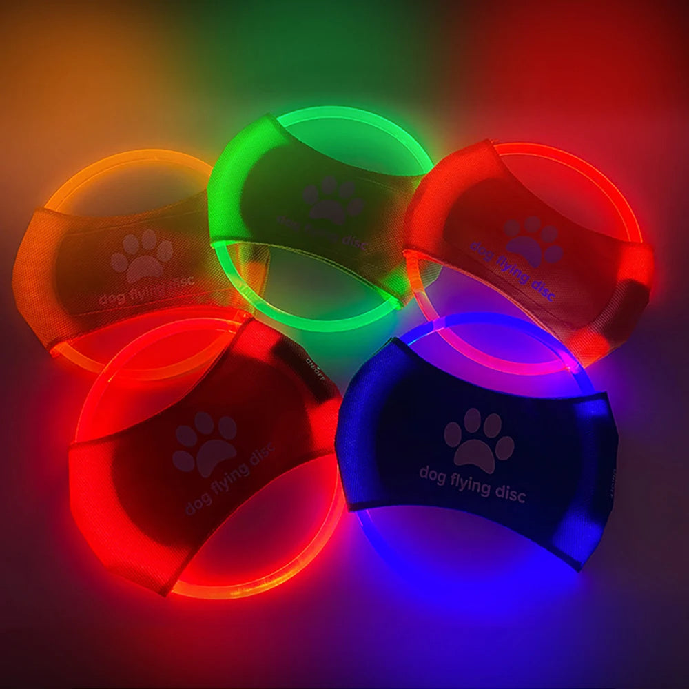 Leuchtender Hunde-Frisbee mit LED – Wiederaufladbares Wurfspielzeug für Tag & Nacht