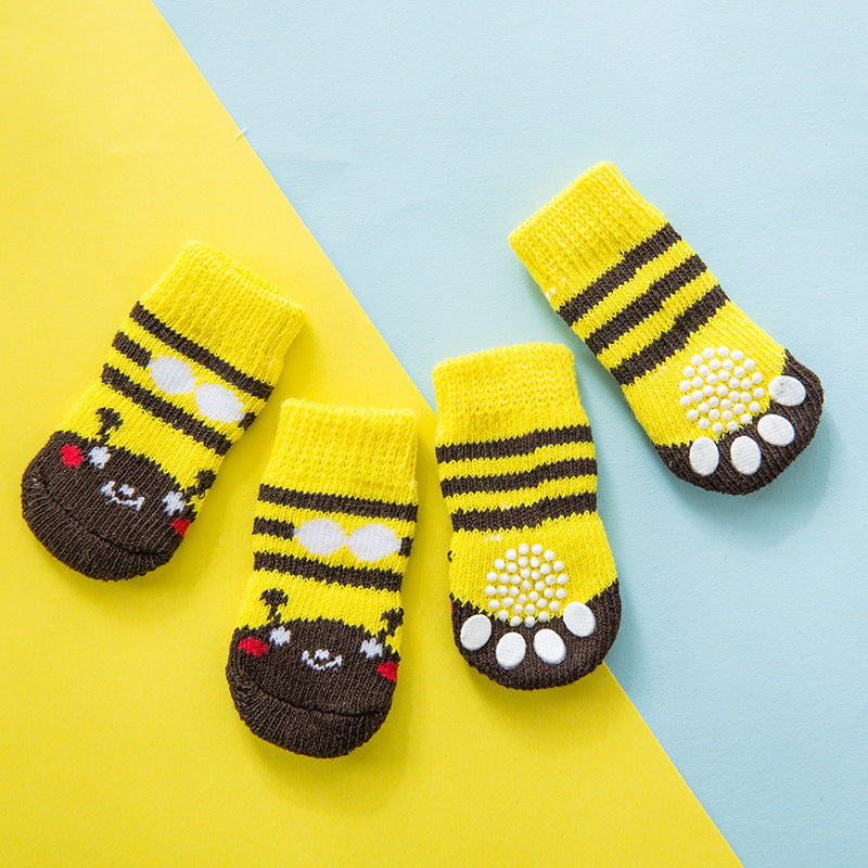 Rutschfeste Socken für Hunde & Katzen – warm & bequem im 4er-Set