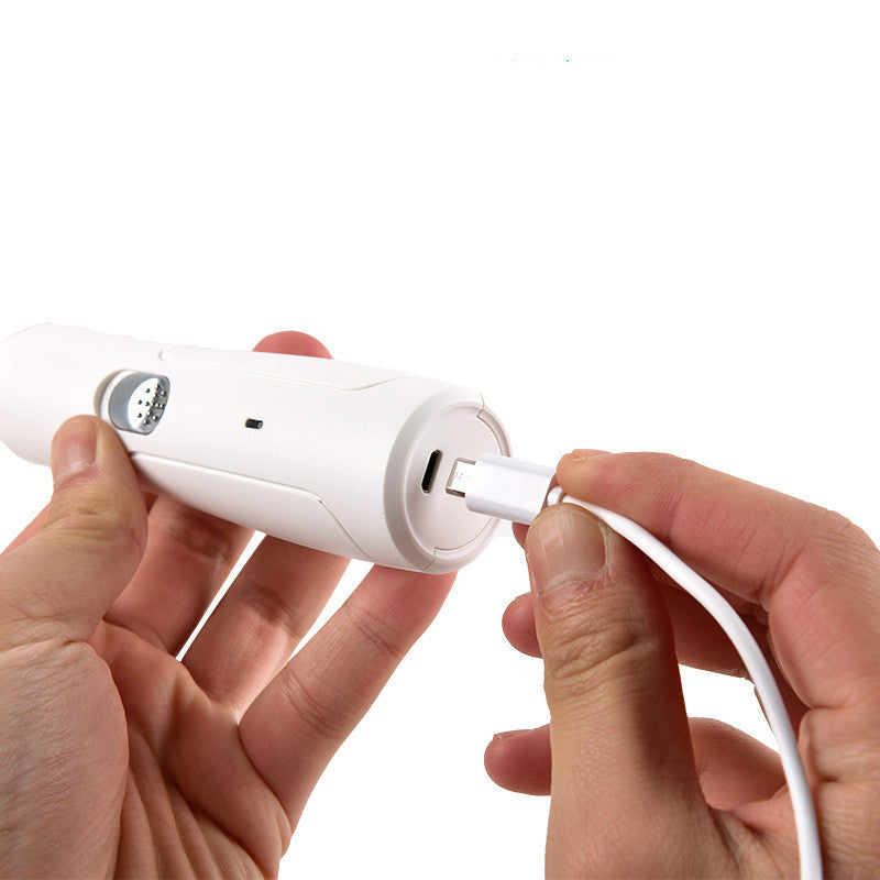 Elektrischer Nageltrimmer mit USB-Ladekabel – Schwarz & Weiss