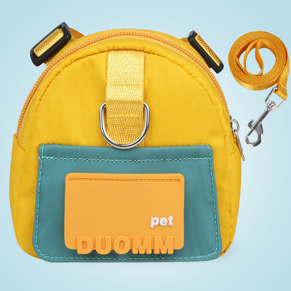 Duomm Hunde-Rucksack mit Snacktasche | Verstellbares Brustgeschirr für Reisen & Wandern