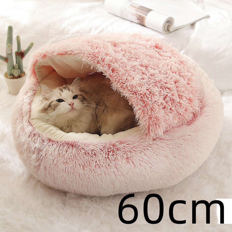 2-in-1 Hunde- und Katzenbett – Flauschiges Winterbett aus Plüsch