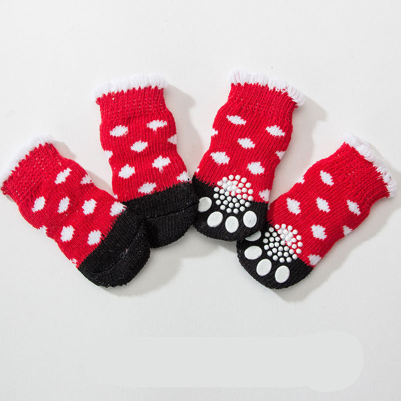 Rutschfeste Socken für Hunde & Katzen – warm & bequem im 4er-Set