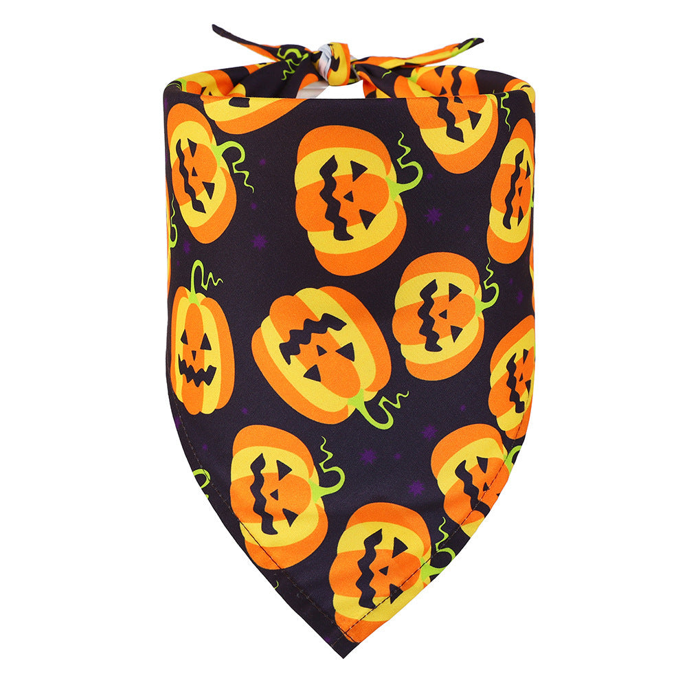 Halloween Halstuch für Hunde & Katzen | Dreieckstuch mit Totenkopf-Design