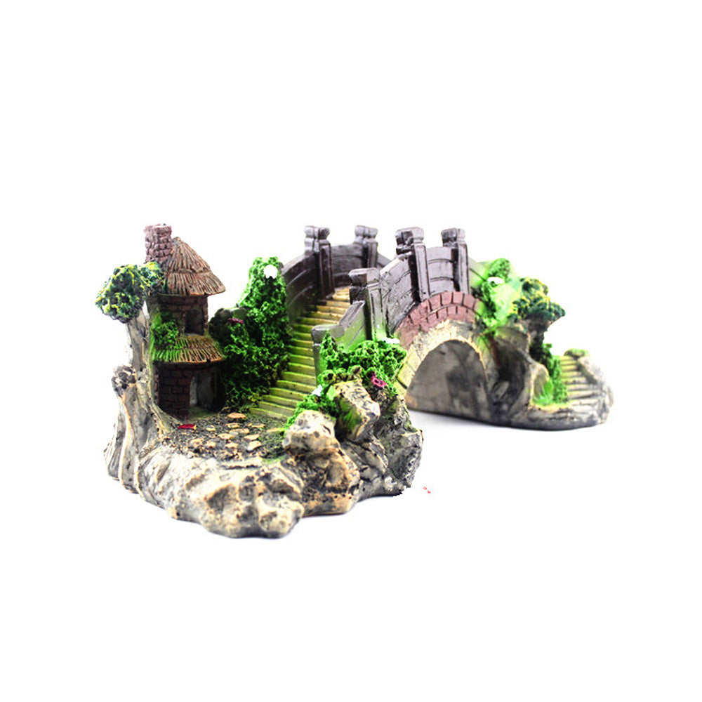 Aquarium Brücke Deko – Harz Bogenbrücke für Fischbecken & Terrarien (14,5 x 6 x 5,5 cm)