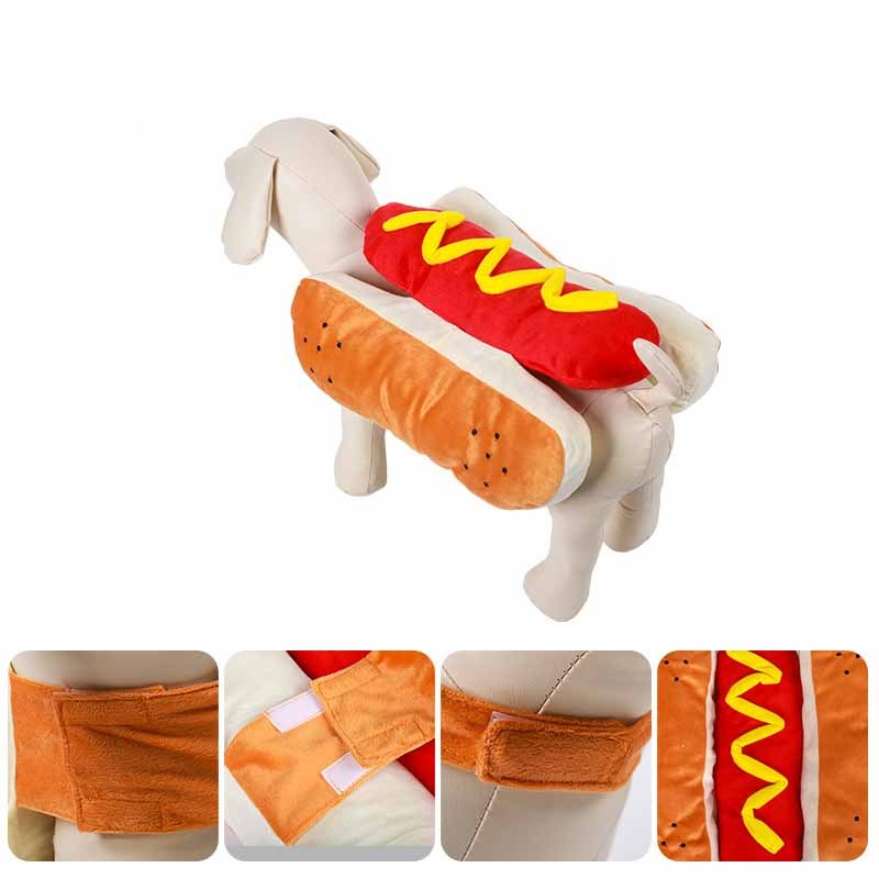 Lustiges Hot-Dog-Kostüm für Hunde – Halloween Outfit für Hunde & Katzen