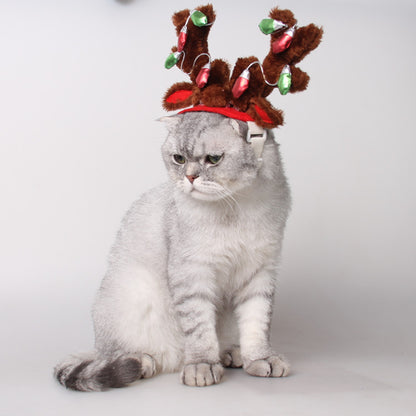 Weihnachtlicher Rentier-Kopfschmuck für Hunde & Katzen – Verstellbar und weich