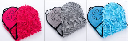 Chenille Hundehandtuch - super saugfähig mit praktischen Handtaschen