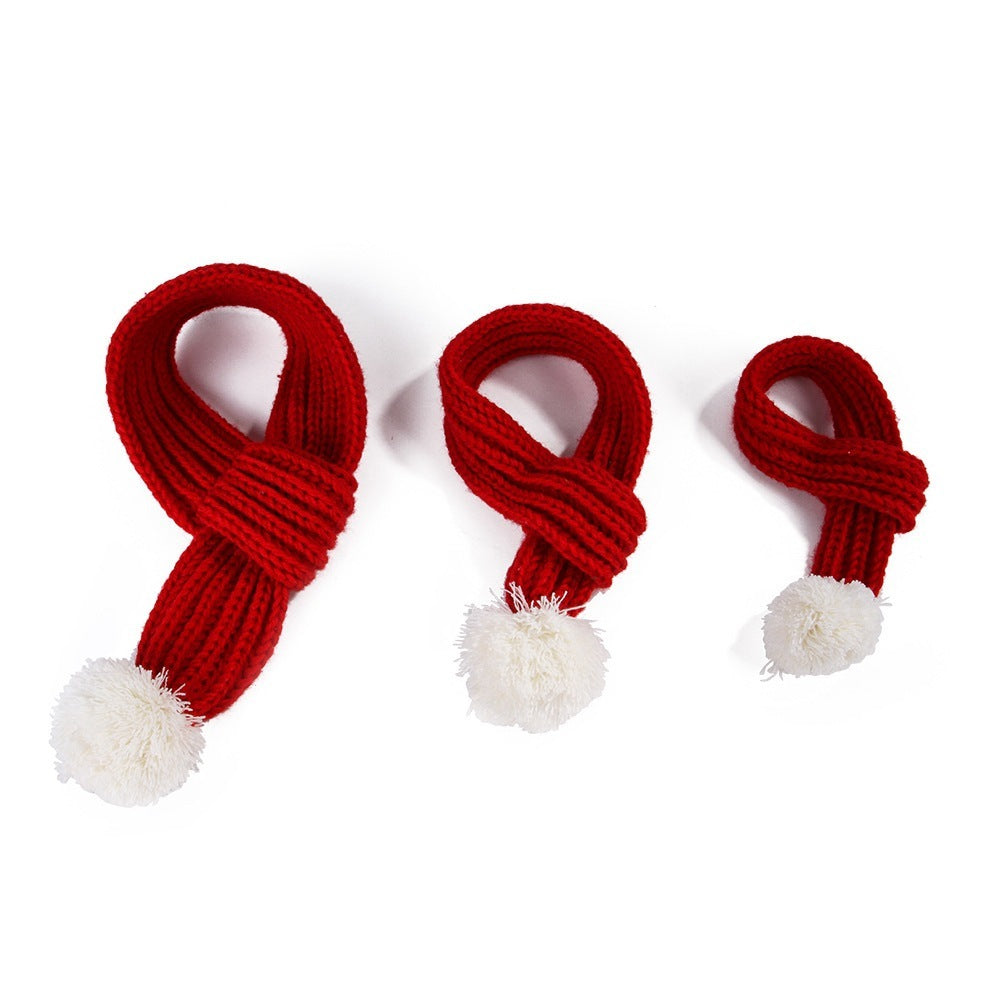 Bommel-Wollschal für Hunde & Katzen | Festliches Accessoire mit Bommel