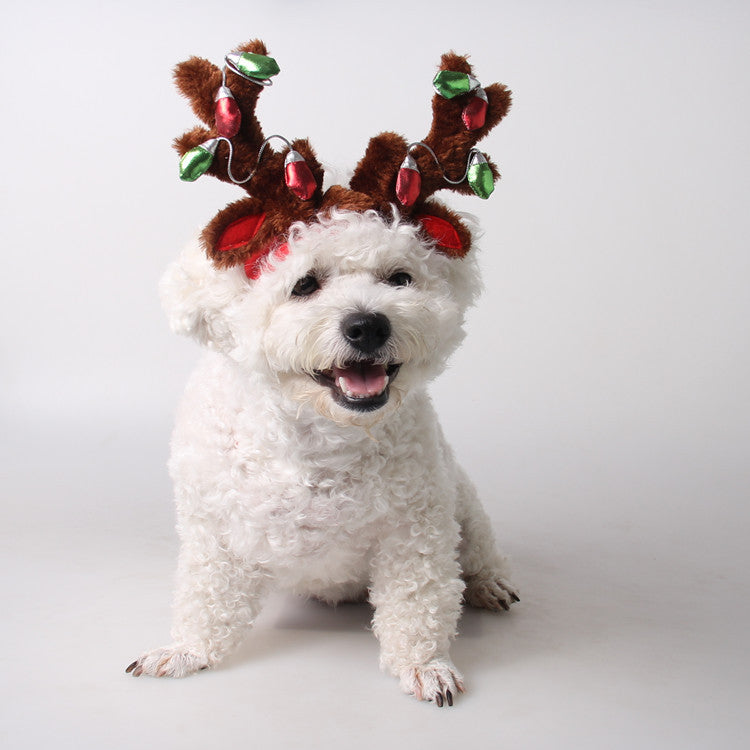 Weihnachtlicher Rentier-Kopfschmuck für Hunde & Katzen – Verstellbar und weich