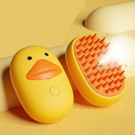 Massage Brush for Pets with Built-in Water Reservoir – Duck Design