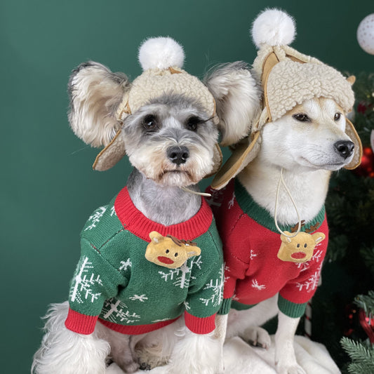 Hundemütze Ushanka mit Ohrlöchern | Warme Wintermütze für Hunde