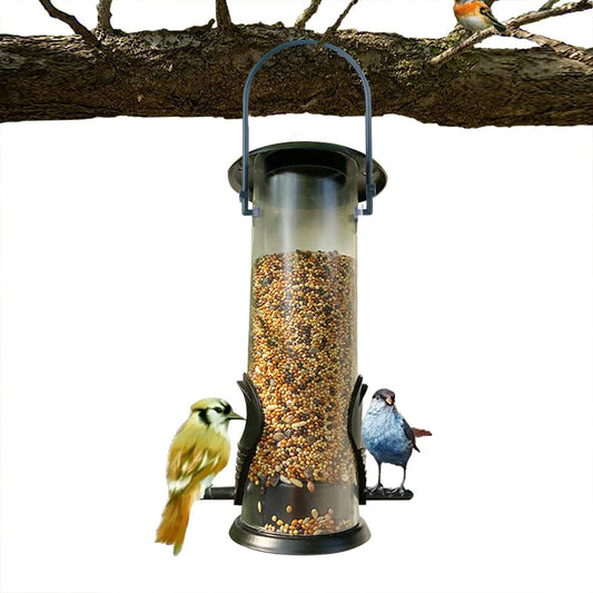Hängefutterstation für Vögel – Outdoor Futtersäule aus Kunststoff und Metall