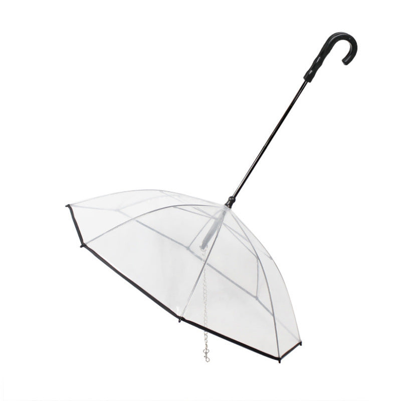 Transparenter Hunde-Regenschirm mit Leine – Abnehmbar & wetterfest