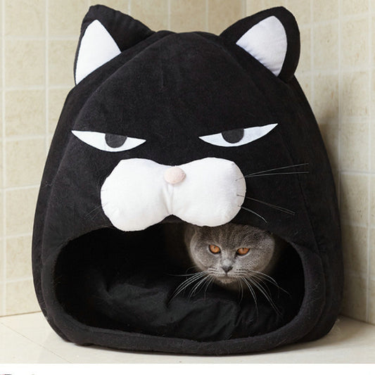 Gemütliches Katzenhaus "Grumpy Cat" – Weiches, waschbares Schlafnest für Katzen