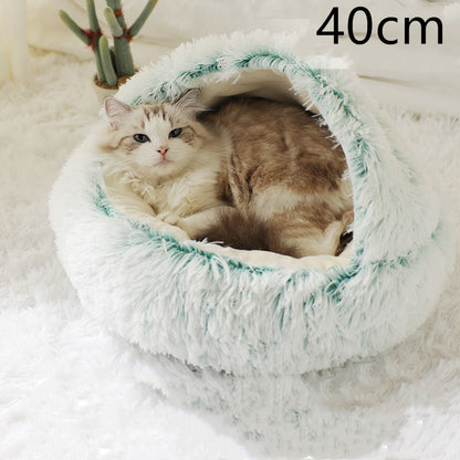 2-in-1 Hunde- und Katzenbett – Flauschiges Winterbett aus Plüsch
