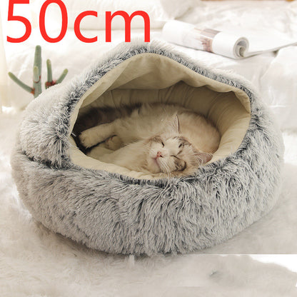 2-in-1 Hunde- und Katzenbett – Flauschiges Winterbett aus Plüsch
