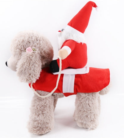 Wintermantel mit Santa Claus auf dem Rücken - für Hunde und Katzen