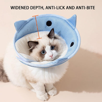 Shark Halskrause für Katzen | Weicher Elizabeth-Kragen zur Genesung