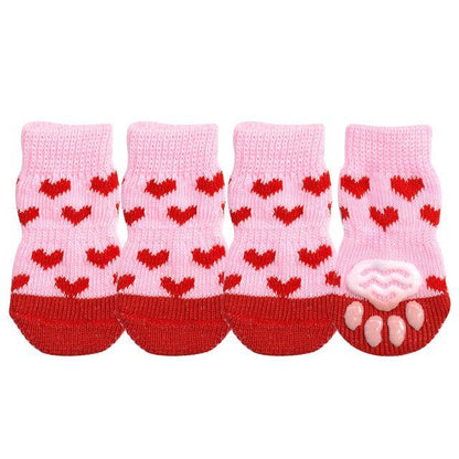 Rutschfeste Socken für Hunde & Katzen – warm & bequem im 4er-Set