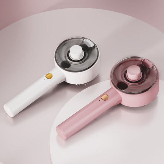 Elektrische Haustierbürste mit Sprühfunktion & UV-Licht – Pink & Weiß