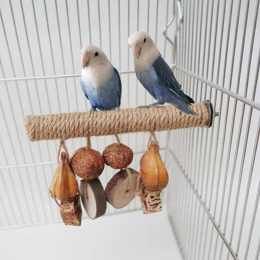 Papageien Spielzeug – Natur Hanfseil Sitzstange für Vögel