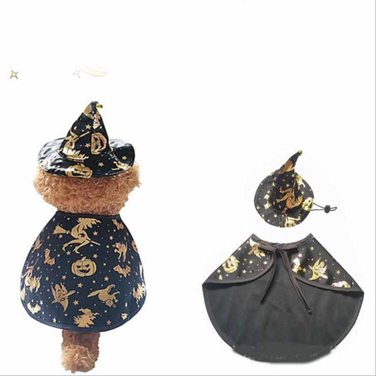 Halloween Zauberer Umhang Set für Haustiere | Mit Zauberhut & Umhang